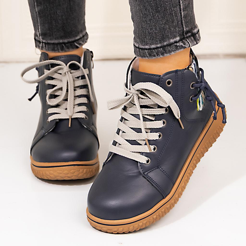 Snow Boots Women's 2025 New Flat Heel Martin Boots Winter High-top Single Shoes Women's Cotton Shoes Plus Size