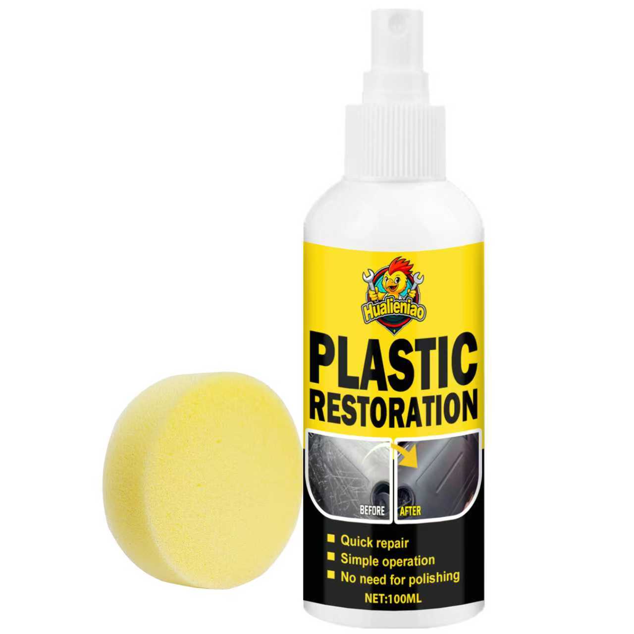 

Car Plastic Part Crystal Coating Renovator, Black Interior Dashboard Wax for Vehicles, Whitening Restoration Agent, Tire Blacken