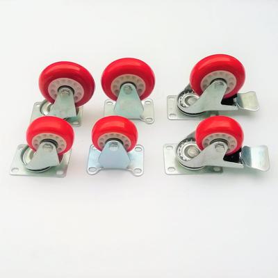 Medium Red Flower Eye Swivel Caster Wheel PVC