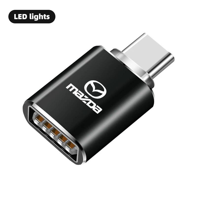 2025 Heißes Datenkabel Typ-C auf USB-Adapter Hochgeschwindigkeits-Port Zubehör für Mazda 2 3 6 5 Atenza CX3 CX5 MX5 CX7 Axela CX30 CX90 CX