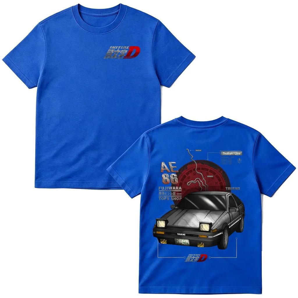 2026 Anime Initial D AE86 Racing Car T-shirt Takumi Fujiwara Tofu Shop Men's Women Fashion T-shirts Cotton Short Sleeves T Shirt