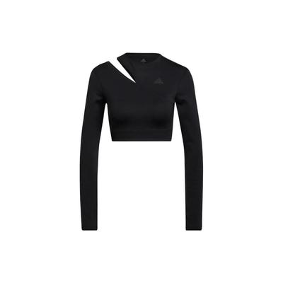 Pure Color Sports Fitness Long Sleeve T-Shirt Women Tops Black HM3179