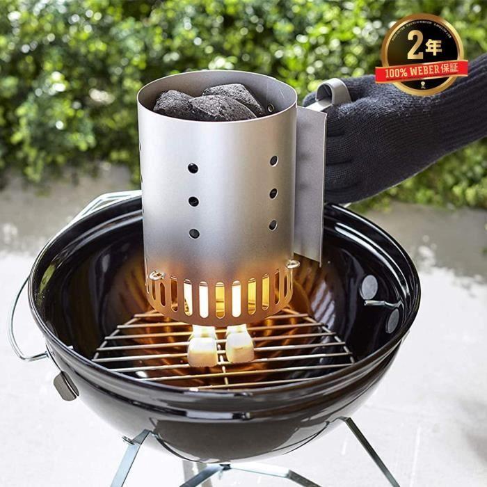 Chimney Starter - WEBER - Small Smokey Joe Model - Stainless Steel - Grey - Fast Ignition