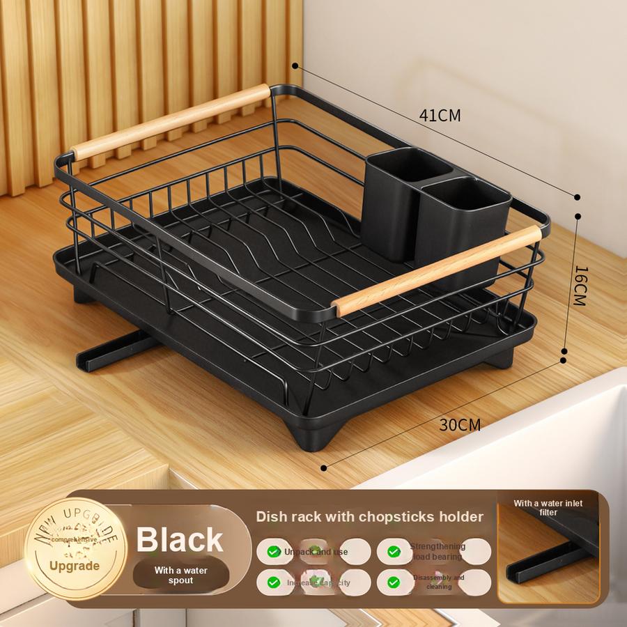 

Portable Kitchen Over-the-Door Draining Rack Multi-Layer Multi-Functional Accessories No Installation Kitchen Shelf Storage Box 30*16*41cm чорний