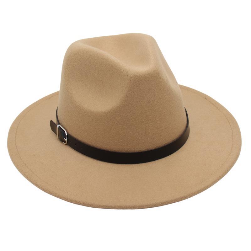 Nostalgiczny Cylinder Kapelusz Jazzowy Studio Klamra do Paska Męska i Damska Kapelusz Filcowy Model Cienia Kapelusz Wełniany Styl Hepburn