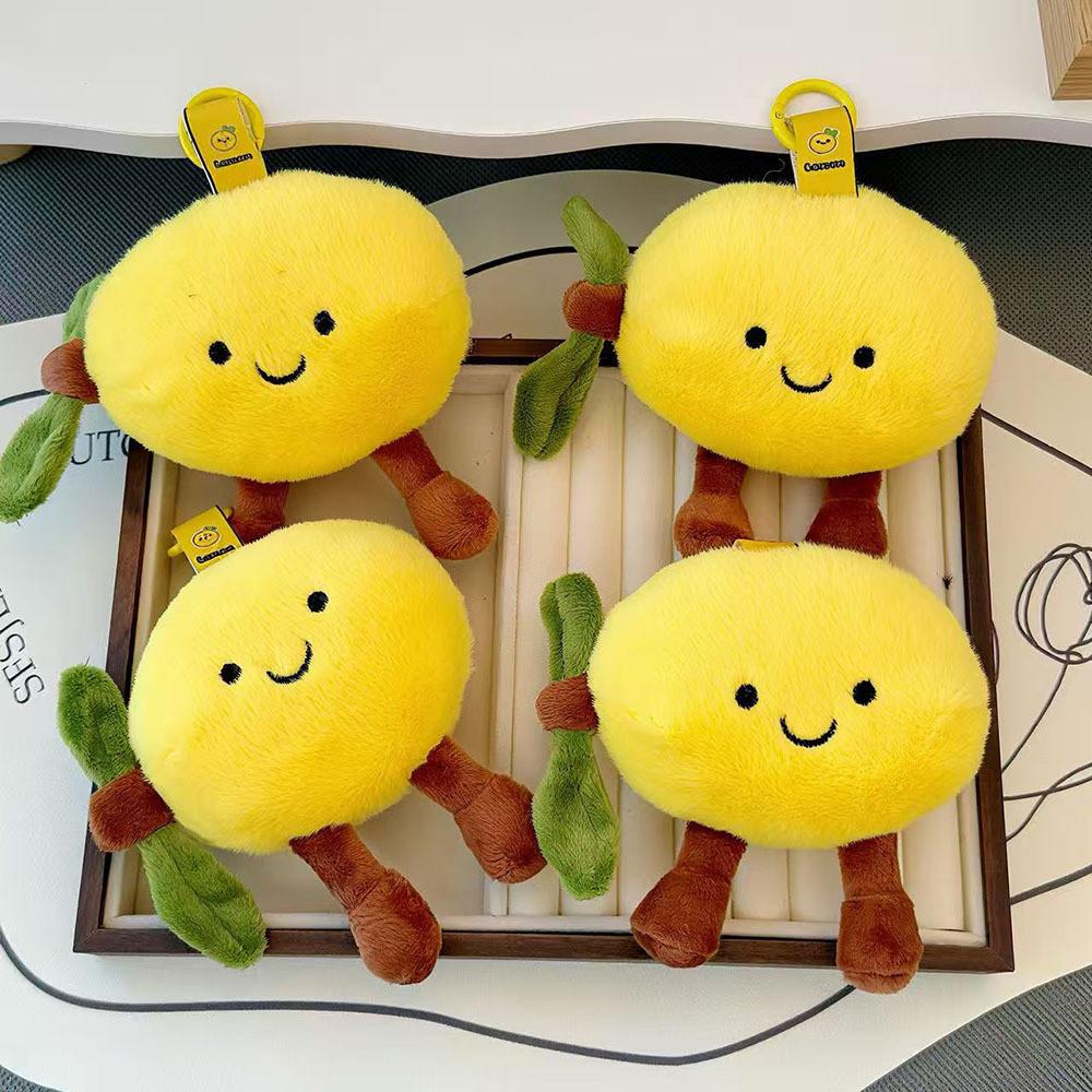 Cute Fruit Lemon Plush Keychain With Pp Cotton Filling For Bags And Gifts