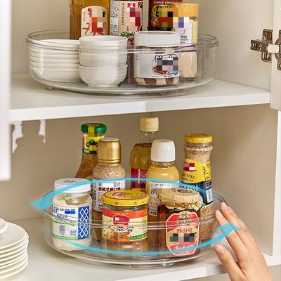 Kitchen Seasoning Bottle Transparent Circular Rotating Storage Rack Storage Box