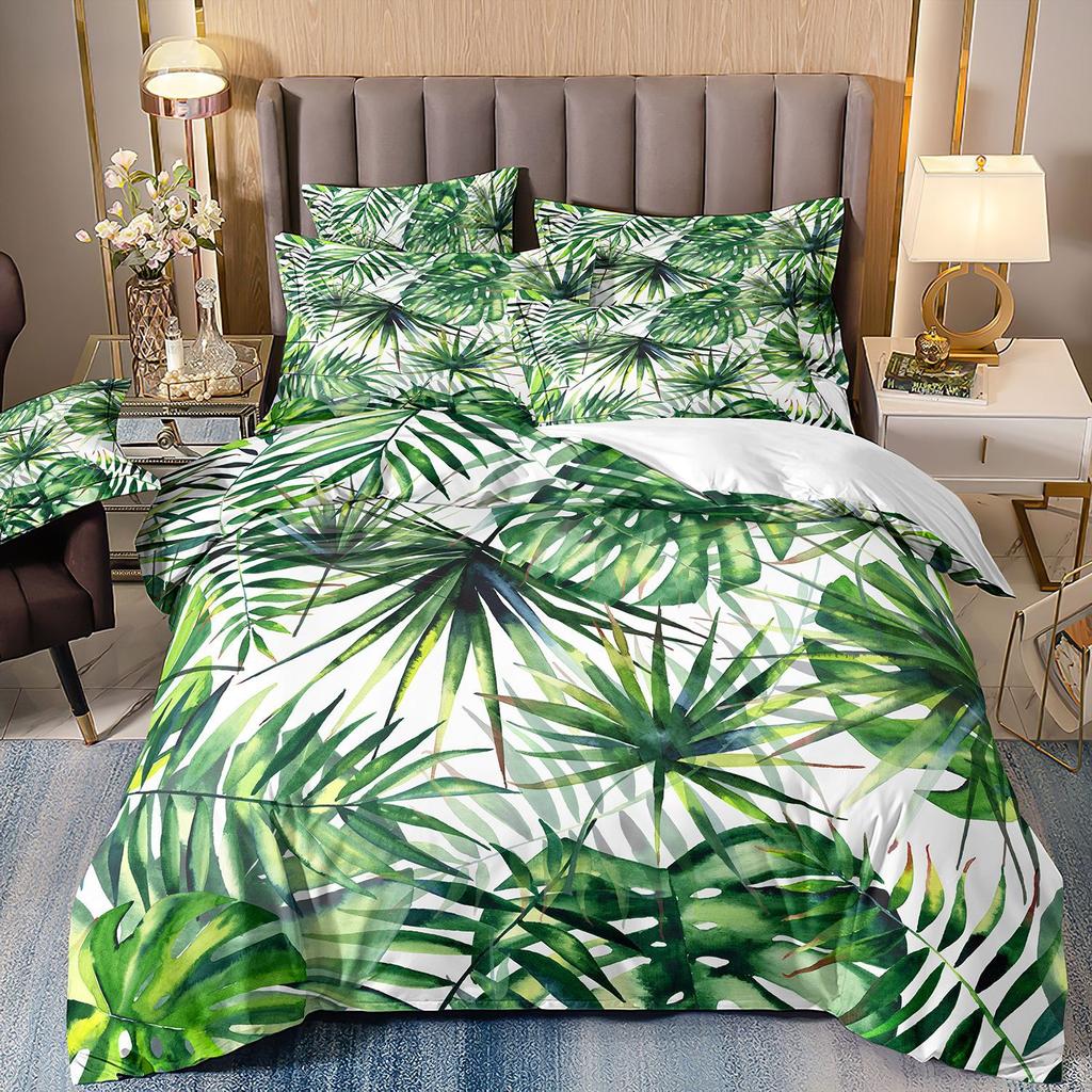 Tropical Rainforest 3D Printed Bedding Three-Piece Plant Flower Quilt Cover