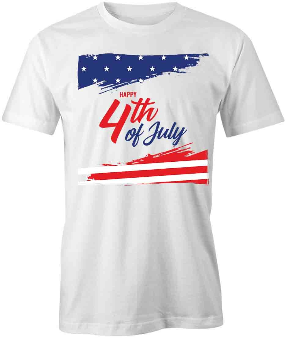 HAPPY 4TH OF JULY TShirt Tee Short-Sleeved Cotton CLOTHING PATRIOTIC S1WSA444 L