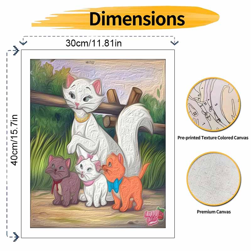 Disney DIY Painting Kit Marie Aristocats Classic Style Home Decor Craft Gift Idea Wall Art For Living Room Office Modern Decor Painting