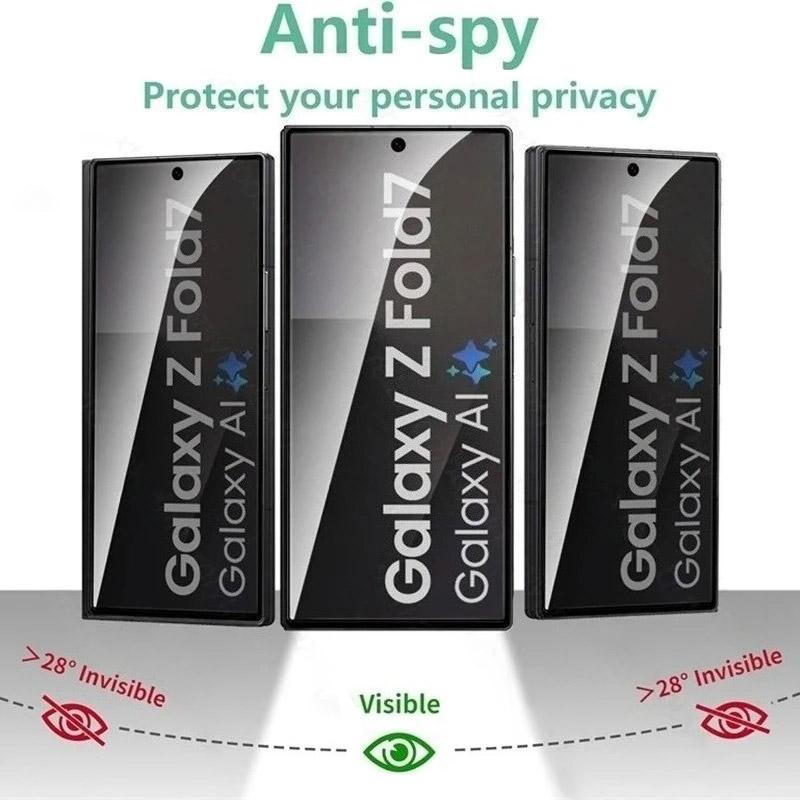 2PCS Premium Privacy Tempered Glass for Samsung Z Fold 8 Wide Ultra 7 6 5 4 3 Auto Dust Remove Kit Screen Protector Anti-Scratch