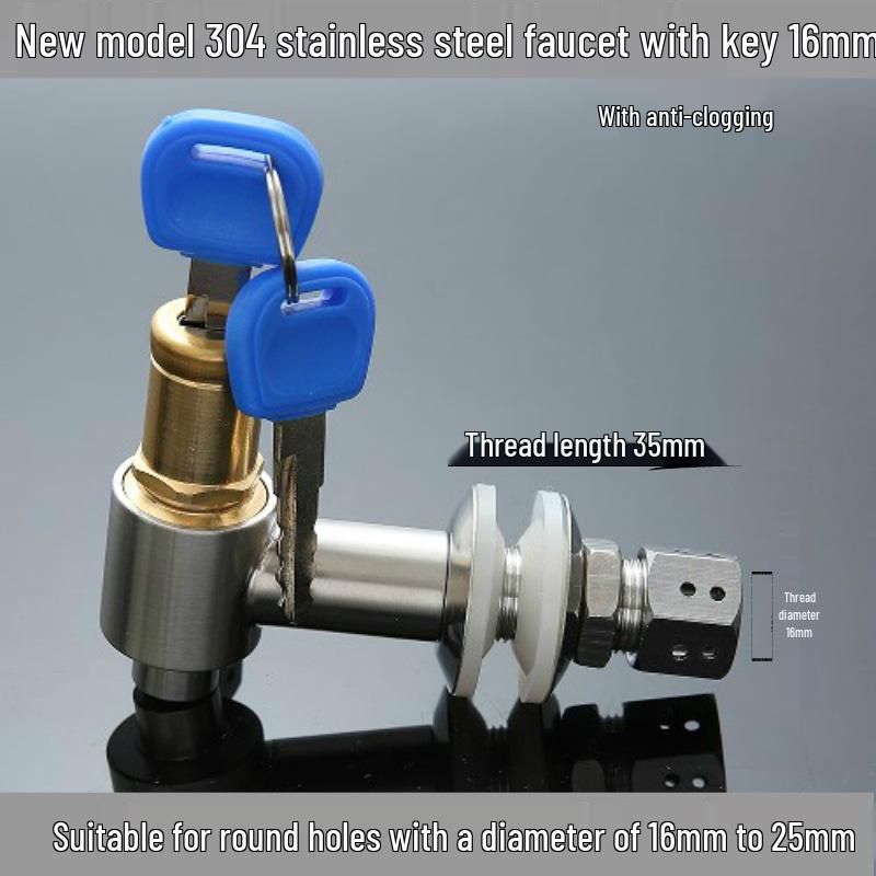 304 Edelstahl Infusionsbehälter Wasserhahn mit Keramikauslauf und Kupferventilschalter