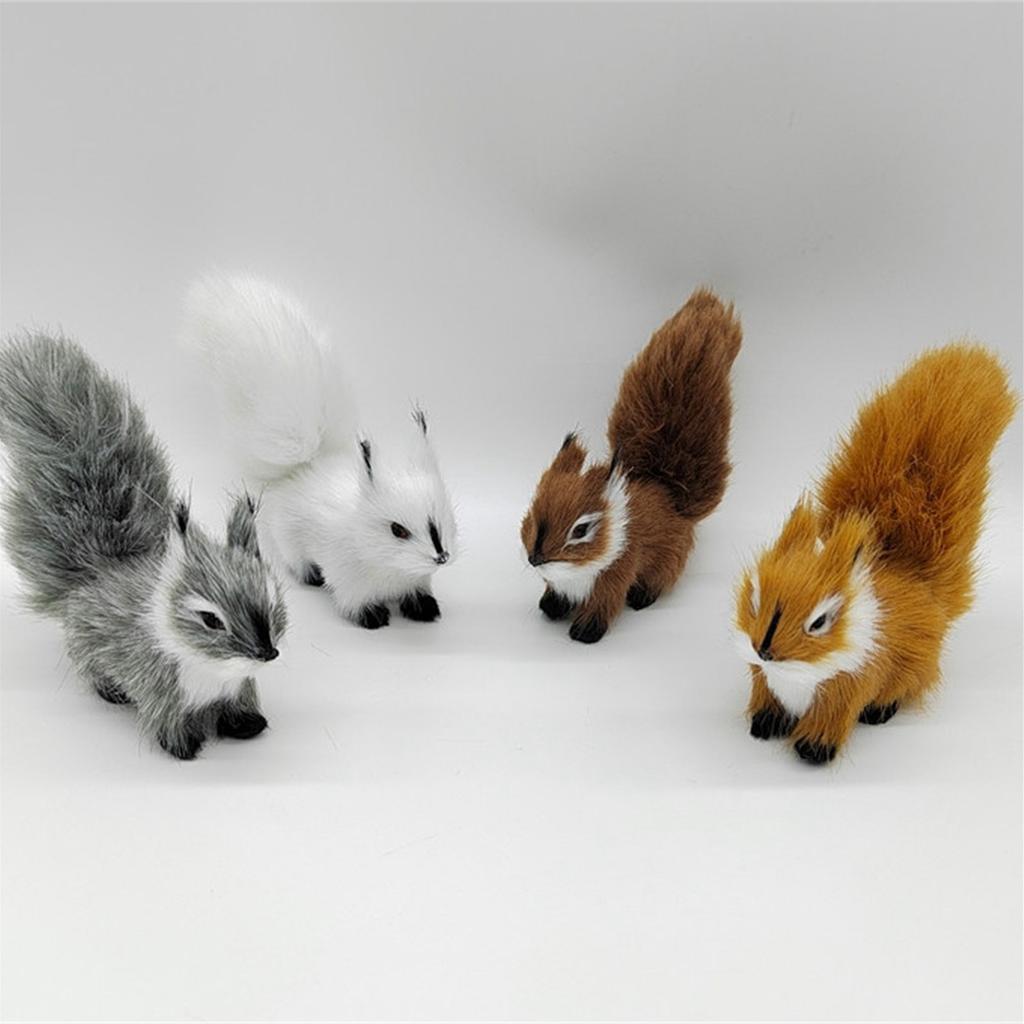 Realistic Squirrels Figurine Simulated Stuffed Plush Figure Animal Sculpture Perfect Addition To Christmas Table Decor