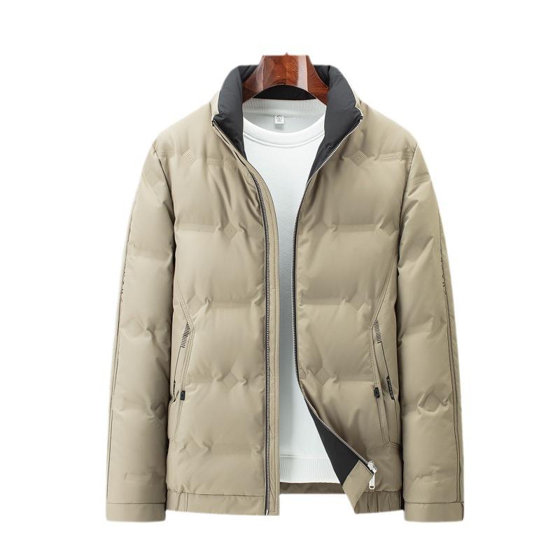 Autumn and Winter White Duck Down Middle-aged and Young People Warm Stand-up Collar Zipper Casual Down Jacket Men's Jacket