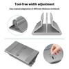 C402 Aluminum Alloy Laptop Tablet Stand Dual Slot Vertical Desktop Holder Organizer Base