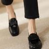 2025 Spring and Autumn New French Small Leather Shoes Women's British Style Retro Square Head Loafers Bow Mary Jane Single Shoes