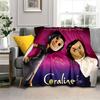 Coraline Movie Throw Blanket Super Soft Kawaii Perfect for Travel Bedding Couch Sofa Bed Birthday Gift Home Textile
