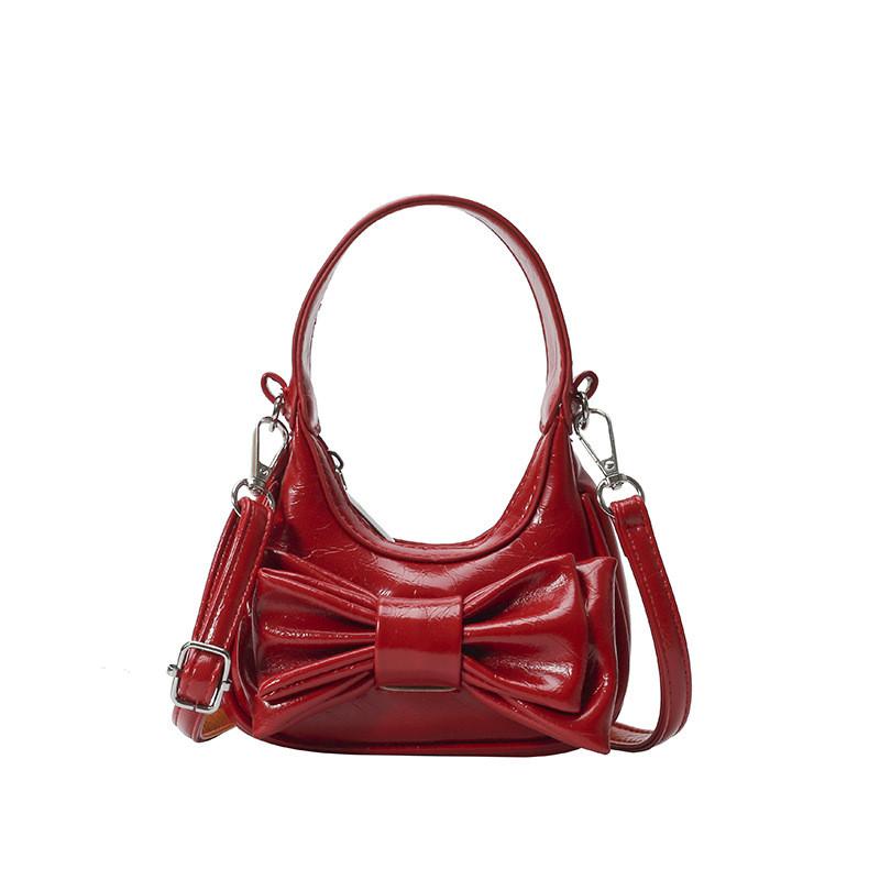 

Kids Girls Butterfly Bow Mini Crossbody Bag With Synthetic Leather For Daily Use червоний