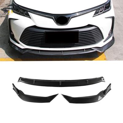 Splitter Frontal Negro Brillante para Toyota Corolla 2019-2020 - Kit de Carrocería Modificado de Tres Secciones