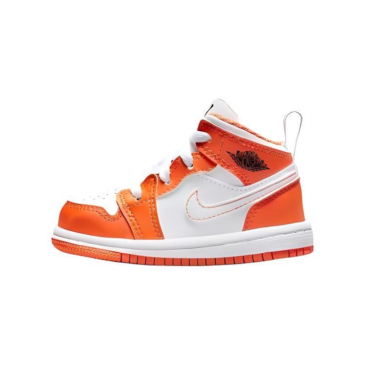 Air Jordan 1 Mid SE TD Electro Orange Baby Sneakers Black White DM4230-800