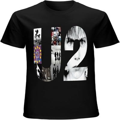 Xhaxhi Herren T-Shirt U2 Rockband Musik Herren Kurzarm T-Shirt Rundhals Baumwolle Leicht Lockerer Schnitt(1)
