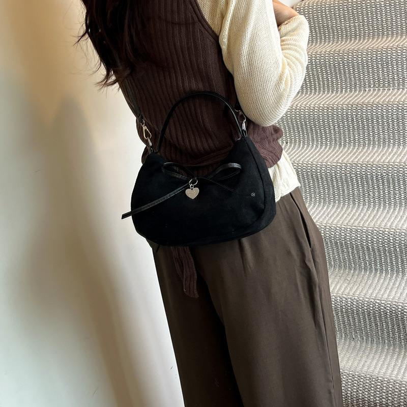 New bow handbag textured underarm bag women's autumn and winter portable shoulder bag casual messenger bag