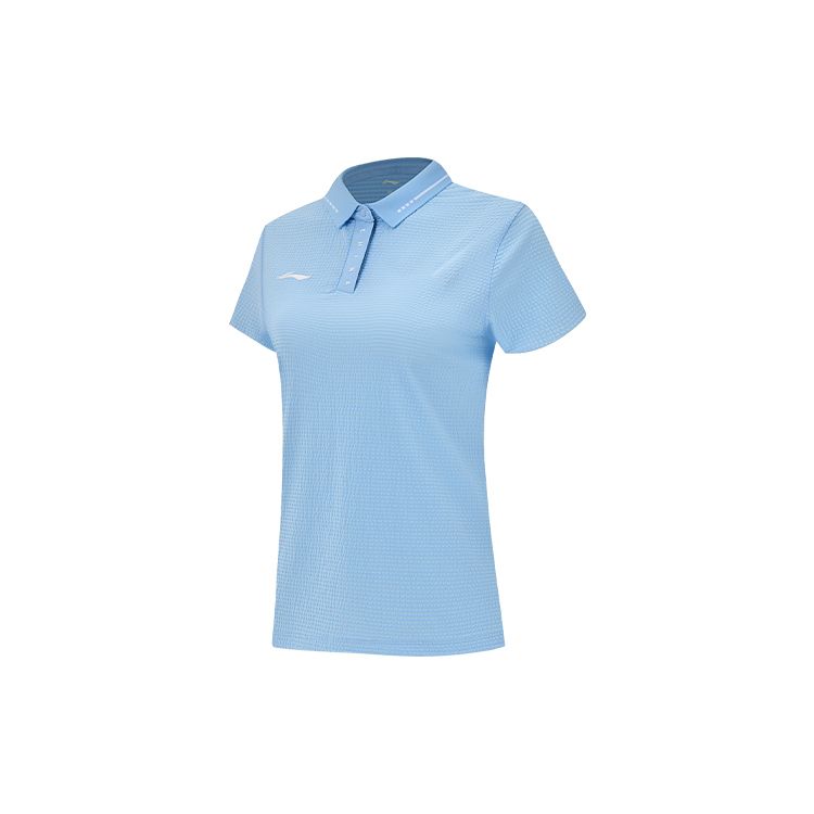 Lining Sponsorship Series Solid Color Casual Breathable Short Sleeve Polo Shirt Women Polo Shirts Ink-Blue APLS228-1