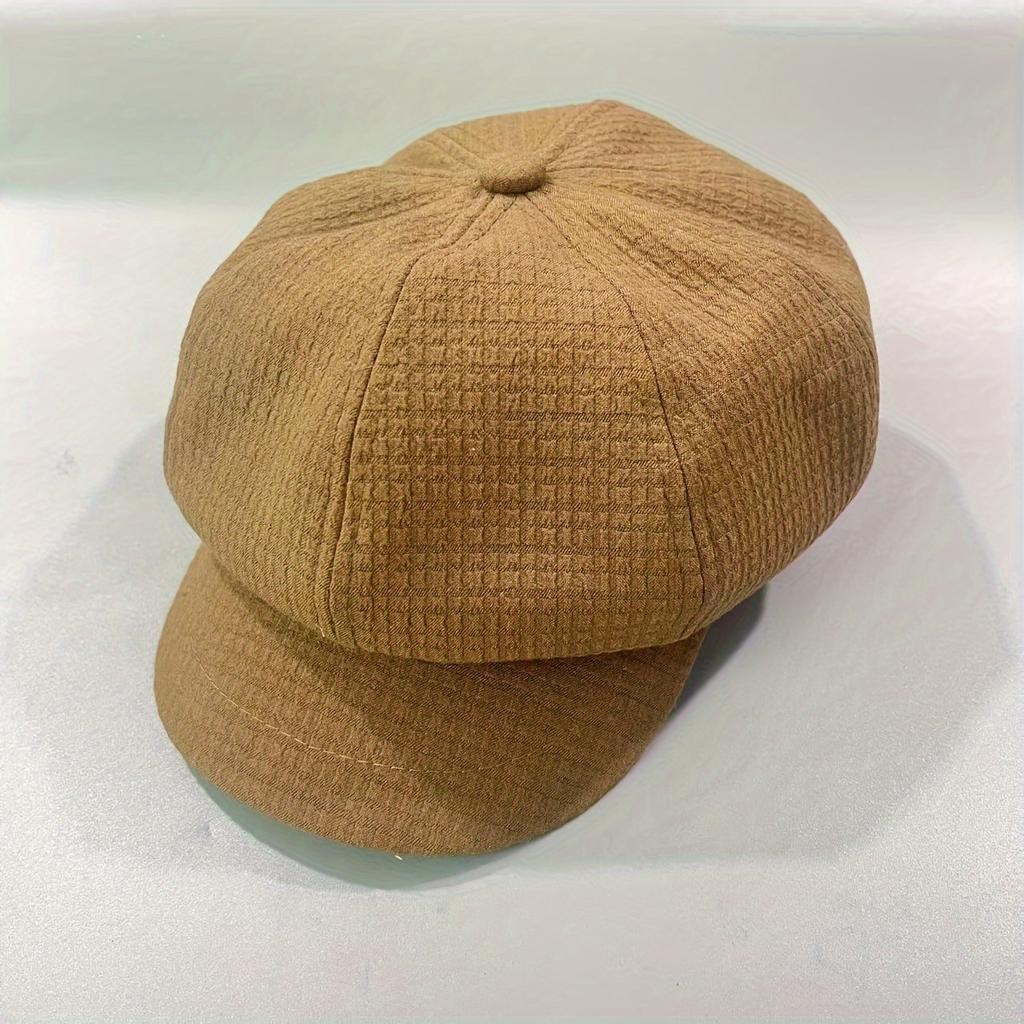 Ozdobny pasek Wytłoczony kapelusz gazeciarza Elegancka czapka malarza w jednolitym kolorze Lekkie, oddychające berety dla kobiet Jesień i zima