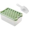 Plastic Ice Cube Mold Set Includes Ice Cube Tray With Lid and Scoop Home Kitchen Freezer Storage Container for Making Round Ice Balls and Cubes