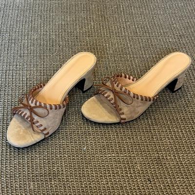 Modne Szpilki Damskie Kapcie Kokardka Grube Buty Modna Sukienka Damskie Sandały 2025 Lato Eleganckie Buty Luksusowe Imprezowe Sandały Damskie