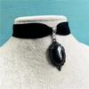 Black Clavicle Collar Necklace Gothic for Women Chokers Vintage Velvet Short  Necklaces