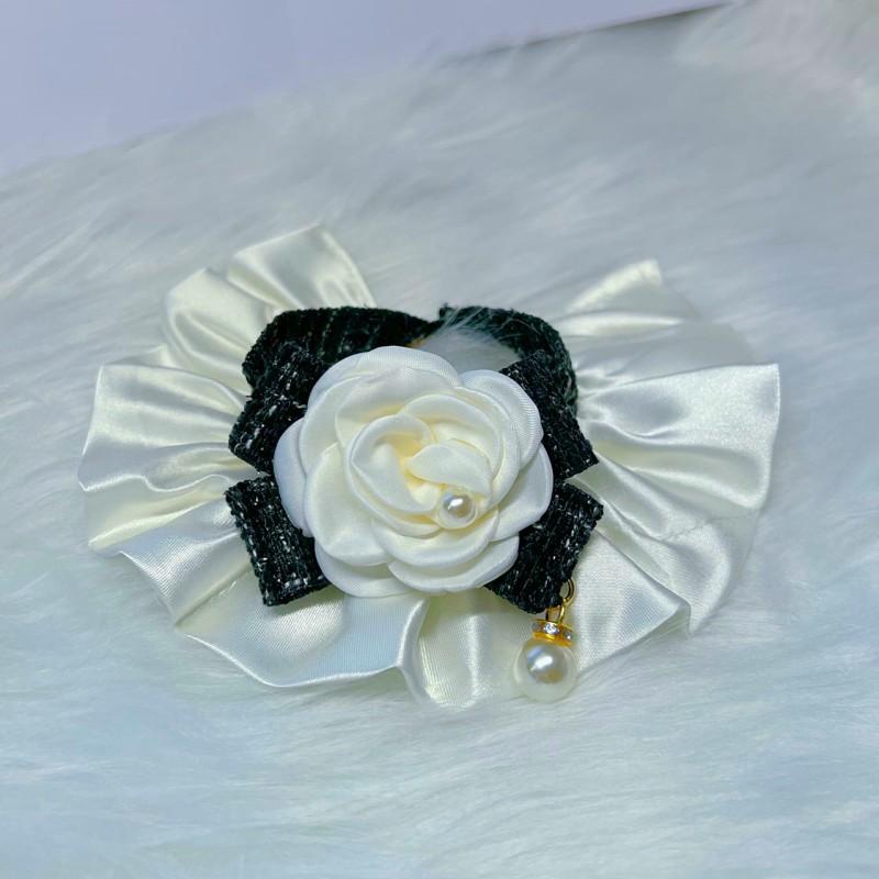 

Muppet saliva towel, lace scarf, cat scarf, fragrant style, cute pet collar, Ditai, Bi Xiong necklace. XS size about 1.5kg pet чёрный