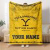 Name Custom Yellowstone Print Flannel Blanket High Quality Warm Comfortable Cover for All Seasons Perfect for Gifts Home Decor