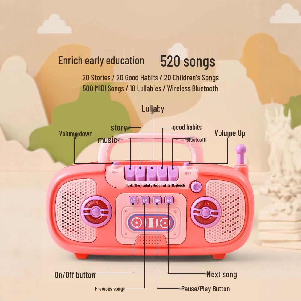 Bluetooth Early Learning Music Player: Children's Songs & Educational Toy for Ages 0-3