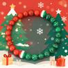 New Handmade Christmas Bracelet For Men Women Classic Green Red Color Strand Braclet Lucky Red Howlite Malachite Beaded Braslet