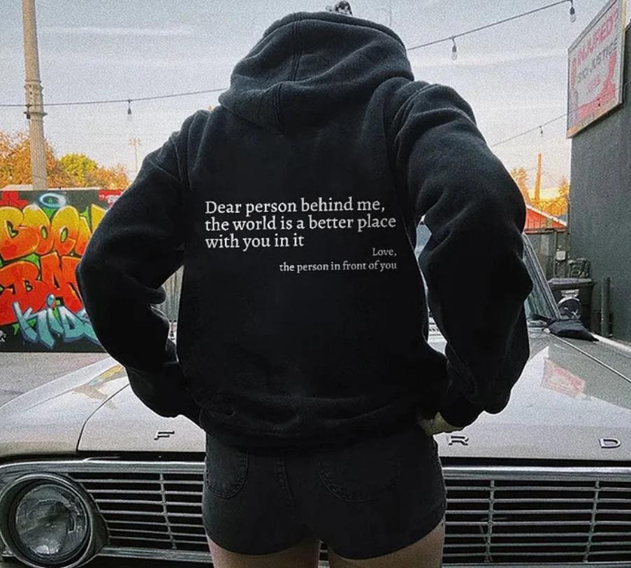 Women's Cross-Border Letter Print Hoodie - Plain Color Drawstring Sweatshirt, European & American Style.