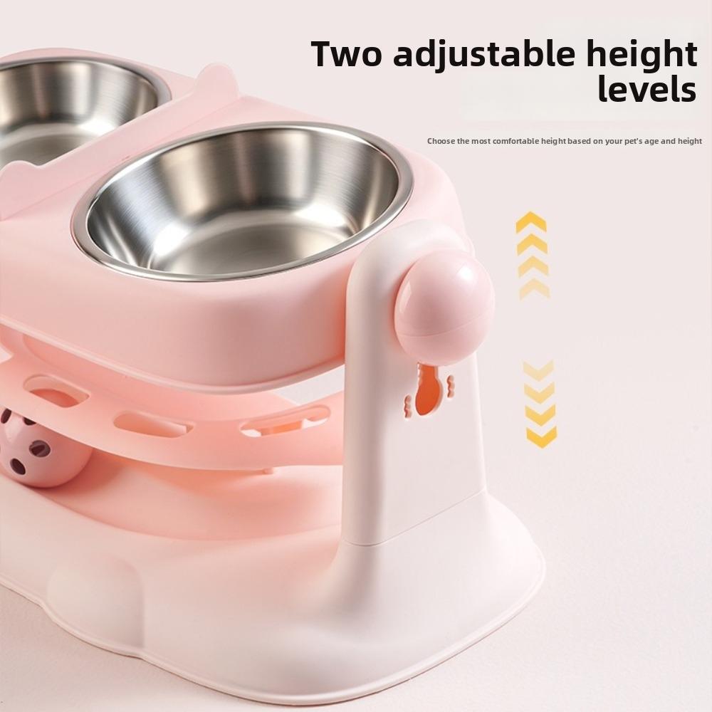 Removable Neck Support Pet Bowl Splash-proof Feeder Bowl Easy to Clean Elevated Cat Bowl Multi-Pet