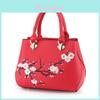 Womens Business Casual Shoulder Bag With Flower Embroidery Design And Organizer Storage