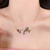 Colored Zircon Zircon Flower Necklace Geometry Design Shiny Appearance Premium Jewelry Full Diamond Luxury Jewelry Gift