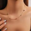 European and American Style Colorful Zircon Pendant Titanium Steel Necklace for Women