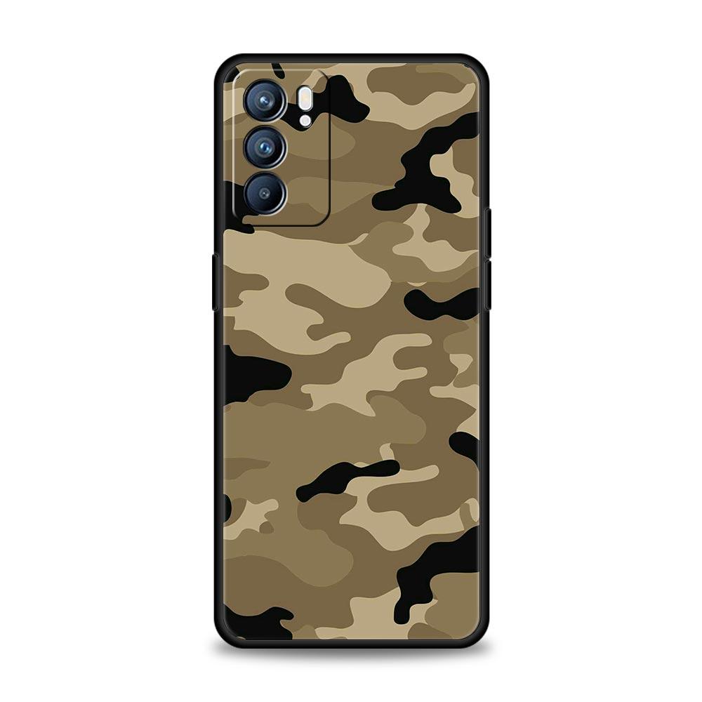 Camouflage Camo Military Case For Oppo Reno8 Reno7 Reno6 Pro A54 5G Find X6 X5 A53 A52 A9 A15 A95 A17 A16 A76 A74 A57 A31 Cover