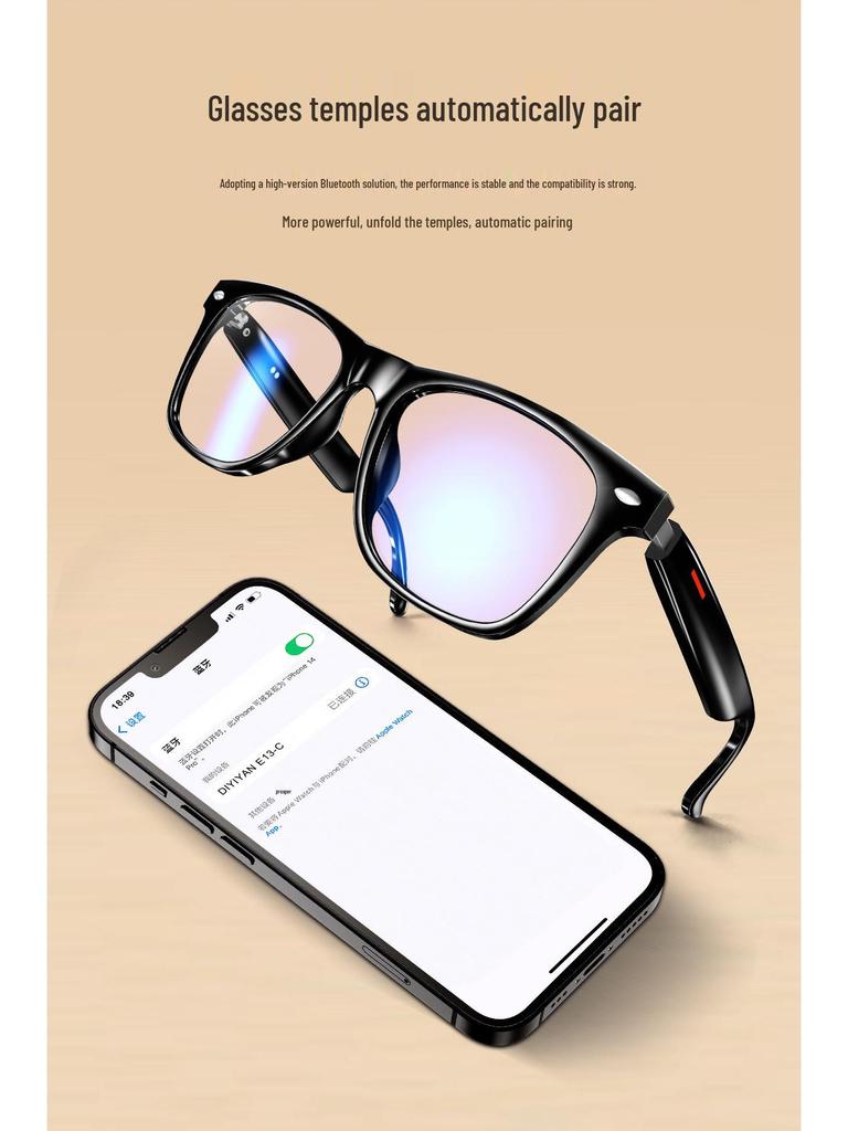 Photochromic Bluetooth Smart Glasses: Prescription-Ready, Anti-Blue Light, Music & Call-Enabled Sports Wearable
