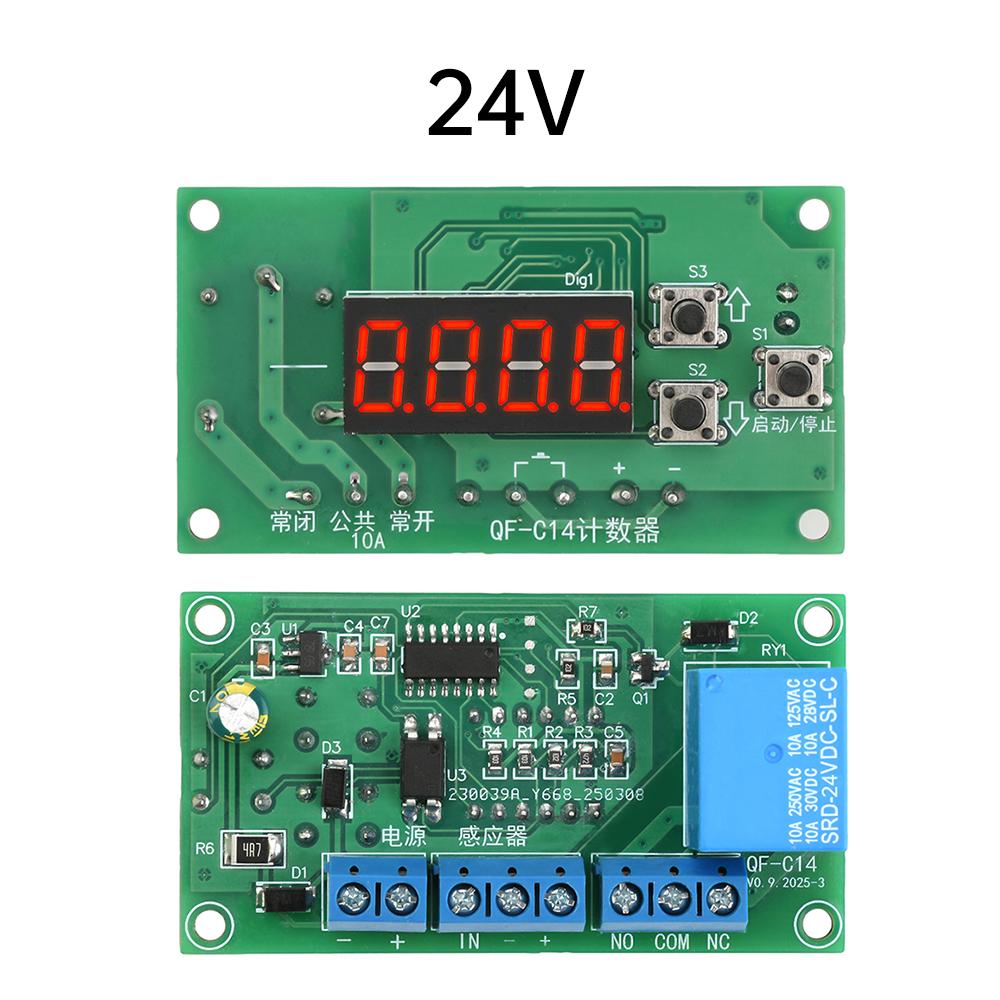0-9999 Electronic Counter Module Low Level Switch Count Module with Power-Cut Memory Function 4 bit Digital Tube Counter DC4-25V