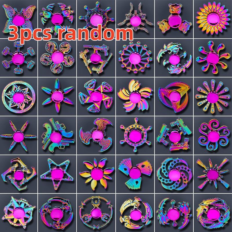 Nuevo Spinner Fidget de Color Gradiente Arcoíris Metálico Rodamiento Silencioso R188 Gyro EDC para Mano Punta del Dedo Anti-Ansiedad Divertido Juguetes para Niños Adultos