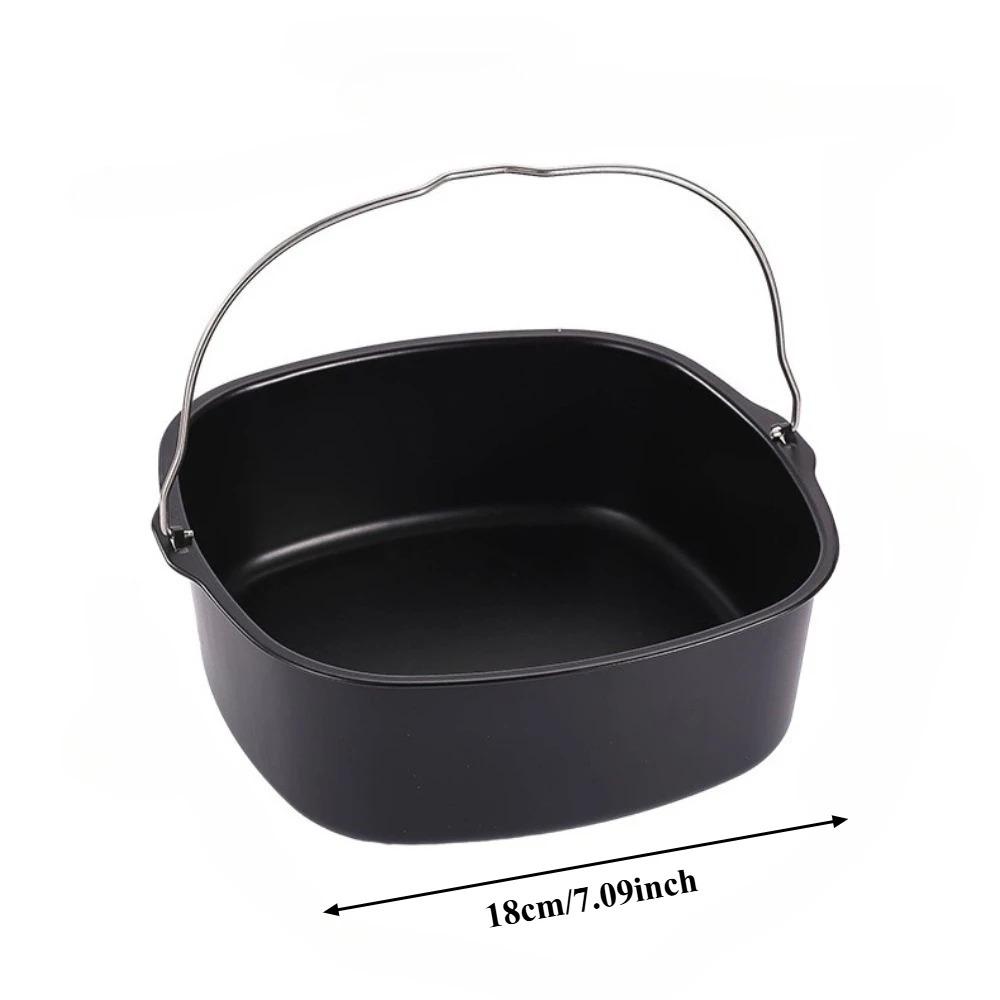 7 Zoll Kohlenstoffstahl Heißluftfritteuse Backblech Korb Antihaft Spülmaschinenfest für Philips Ofen Pizza Kuchen Mehrzweck Backformen