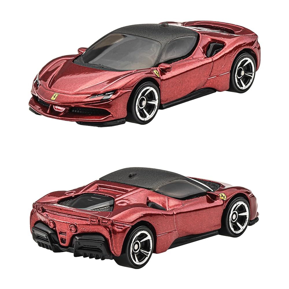 Hot Wheels Basic Car Ferrari 5-Car Pack Miniature 1:64 Scale Set for Ages 3+ JLN12