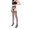 Long fishnet stockings with holes, thin see-through hollow lace crotchless transparent one-piece stockings for women1617