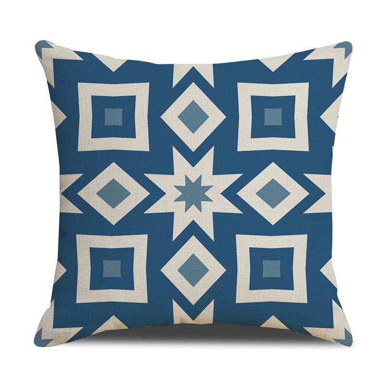 Nordic Geometric Mandala Linen Pillow Cover Digital Printing Car Sofa Bed Cushion Cushion Pillow Cover Home