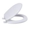 Extra Soft Vinyl Round Toilet Seat with Adjustable Non-Slip Hinges Easy Installation Decorative Comfortable Standard Size Toilet