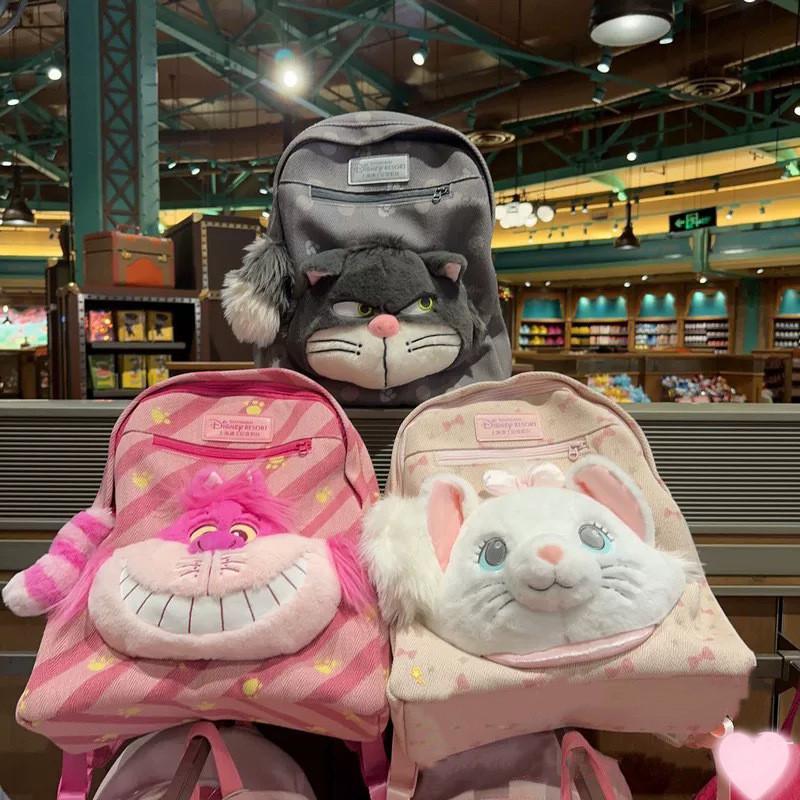 The Cat Cheshire Aristocats Lucifer Plush Backpack Zipper Large Capacity